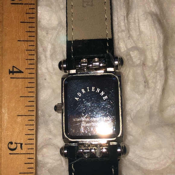 Black suede and crystal watch. - Picture 5 of 7